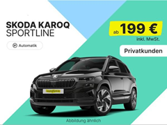 Skoda Karoq Sportline 2.0 TSI Allrad (190 PS, Automatik) für 199€/Monat (10.000 km/Jahr, 24 Monate, LF = 0,57)