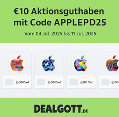 Amazon: 10€ Amazon Aktionsguthaben geschenkt, beim Kauf von mindestens 100€ Apple Guthaben