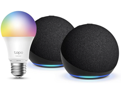 Echo Dot (Neueste Generation) | Anthrazit, 2er Pack + Tapo L530 EA Smart Bulb (E27) für 69,98€ (Vergleich: 79,34€)