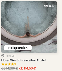 Hotel Vier Jahreszeiten Pitztal ab 229€ p.P. für 2 Nächte inkl. Verwöhnpension & 1.500 m² Wellness