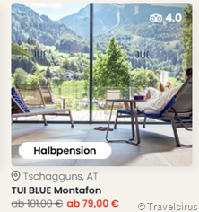 TUI BLUE Montafon (Vorarlberg) inkl. Halbpension & Spa ab 79€ pro Person
