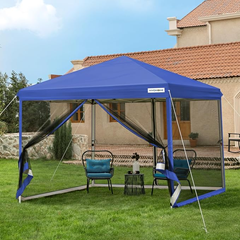 VIVOHOME 3 x 3m Pavillon mit Netz, höhenverstellbar und klappbar für 69,99€