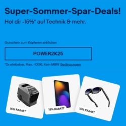 eBay: 15% Rabatt auf ausgewählte Technik & mehr