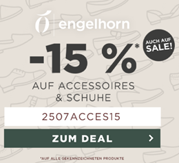 Engelhorn: 15% Extra-Rabatt auf Accessoires und Schuhe – auch auf SALE-Artikel