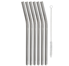 WMF Baric Glasstrohalme-Set (7-teilig, gebogen) für 9,99€ (Vergleich: 14,13€)