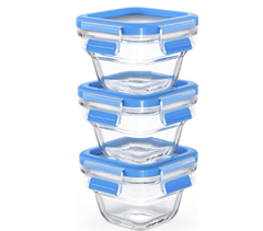 EMSA Clip & Close Glas Frischhaltedosen-Set (3x 0,18 L, quadratisch) für 11,99€ (Vergleich: 16,94€)