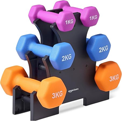 Amazon Basics Neopren Hanteln Set (2, 4, 6kg mit Ständer) für 33,99€ (Bisheriger Bestpreis!)