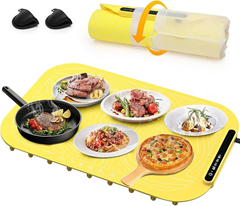 Elektrische Warmhalte-Tablett für Lebensmittel (Gelb) für 15,44€