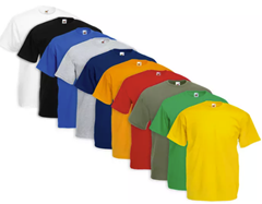 10er-Pack Fruit of the Loom Herren-T-Shirts in der Farbe und Größe nach Wahl für 20,79€