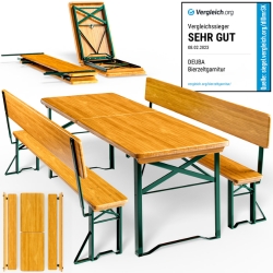 Casaria Bierzeltgarnitur mit Lehne, 170cm für 129,95€ (statt 154,95€) oder ohne Lehne für 78,95€ (Vergleich: 92,01€)