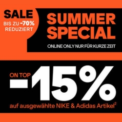 SportScheck: 15% Extra-Rabatt auf rund 2.600 ausgewählte Nike und Adidas Artikel