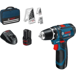 Bosch Professional 12V System Akku Bohrschrauber GSR 12V-15 inkl. 2×2.0 Akku, Zubehör-Set, Werkzeugtasche für 86,69€ (Vergleich: 124,99€)