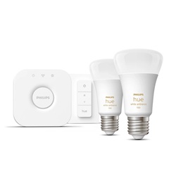 Philips Hue White Ambience Starterset (E27, 11 Watt, 1.055 lm) für 45,95€ (Vergleich: 87,82€)