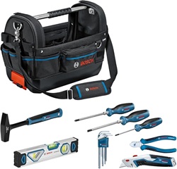 Bosch Professional Werkzeugtasche GWT 20 mit Handwerkzeug-Set für 124,99€ (Vergleich: 160,25€)