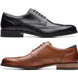 Clarks Arlo Limit Brogue Budapester Lederschuhe in Braun oder Schwarz für 49,99€ (Vergleich: 89,95€)