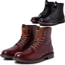 [nur heute] Jack & Jones Tanner Lederstiefel in 2 Farbdesigns Gr.: 40 – 46 zu je 45,90€ (Vergleich: ab 58,49€)