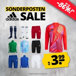 SportSpar: adidas Sonderposten Sale mit bis zu 86% Rabatt gegenüber der UVP