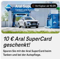 Magenta Moments ab 10.09.: 10€ Aral SuperCard geschenkt für Telekom Magenta Kunden mit Laufzeitvertrag