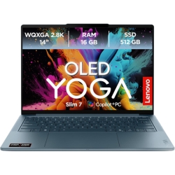 Lenovo Yoga Slim 7 Laptop, 14″, 2880×1800, OLED, 120Hz, Ryzen AI 5 340, 16/512GB, 2x USB4, Wi-Fi 7, Win11 für 773,70€ (Vergleich: 1.006,99€)