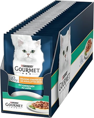 Gourmet Perle Erlesene Streifen Katzenfutter mit Kaninchen (26 x 85g) für 11,49€