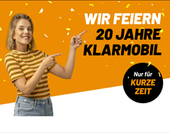[Top] Klarmobil feiert 20. Geburtstag, so z.B. 75GB Allnet Flat im Vodafone Netz für 9,99€/Monat