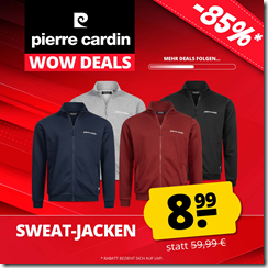 Pierre Cardin Full-Zip Herren Sweatjacke O103220-B000 für 13,94€ inkl. Versand (Vergleich 24,99€)