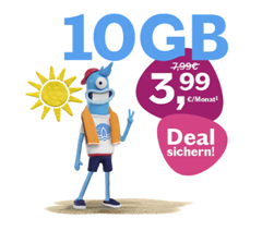 Lebara: 10GB Allnet- und SMS Flat + 50 Minuten in 50 Länder für 3,99€/Monat + nun auch als eSIM + monatlich kündbar