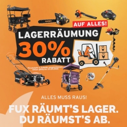 Fuxtec: Lagerräumung mit 30% Rabatt auf fast alle Artikel