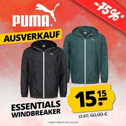 Puma Essentials Solid Herren Windbreaker mit Kapuze und Netz-Innenfutter für 20,10€ (Vergleich: 32,99€)