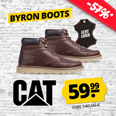 CATERPILLAR Byron Boots Herren Leder Stiefel + 3 Paar SportSpar Sneackersocken für 61,98€ (VG: 89,95€)