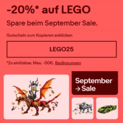 eBay: 20% auf ausgewählte Lego Artikel