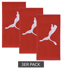 3er Pack PUMA Baumwoll-Badetücher (50×100 cm) in Rot für 29,97€