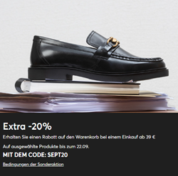 eSchuhe: 20% Rabatt Rabatt auf viele ausgewählte Artikel (ab 39€ MBW)