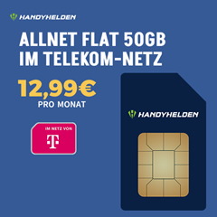 [Top] Handyhelden: 50 GB 5G Telekom Allnet Flat für nur 12,99€/Monat– optional monatlich kündbar