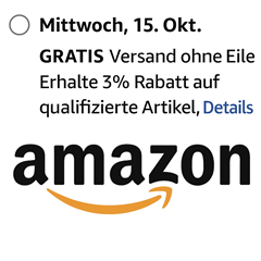 Amazon: sofortigen Rabatt von 3% bei “GRATIS Versand ohne Eile”
