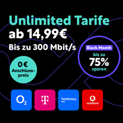 Unlimited-Mobile.de: unbegrenzte Daten & Allnet Flats in allen Netzen ab 14,99€/Monat + kein Anschlusspreis
