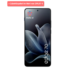 [Super- geht noch] Motorola Edge 70 (512GB) + Zubehörpaket (Wert 300€) für 99,00€ mit otelo Allnet Flat Classic (50 GB, Vodafone) für 19,99€/Monat