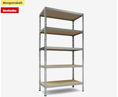 3 x Schwerlastregal (180x90x40 cm) ab 53,97€