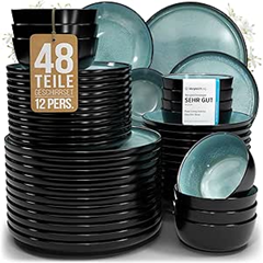 PURE LIVING „Ibiza“ 48-tlg. Steingut Geschirrset (12 Pers.) für 179,95€