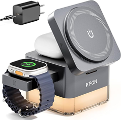 KPON Ladestation Apple Watch und iPhone (3-in-1 Magsafe Cube) für 16,89€