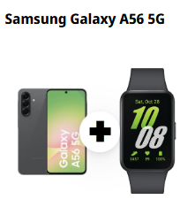 Samsung Galaxy A56 5G (256GB) + Galaxy Fit3 für 99,00€ mit o2 Blue XS (20 GB 5G) für 9,99€/Monat