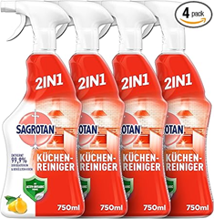 Sagrotan Küchen-Allzweck-Reiniger Spritzige Zitrone (4 x 750 ml) für 8,18€ (Vergleich: 2,99€ pro Flasche bei Rossmann)