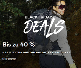 Jack Wolfskin: Black Friday Sale mit bis zu 40% Rabatt + 15% Extra auf Online-Outlet Produkte