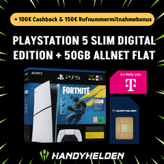 [Top] PlayStation 5 Slim (Fortnite Bundle) für 44,95€ mit der 50 GB Telekom Allnet Flat für 23,99€/Monat