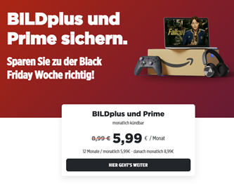 BILDplus und Amazon Prime für 5,99€/Monat – monatlich kündbar