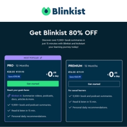 Blinkist Jahresabo für 16€ statt 79,99€ (PRO für 28€ statt 139,98€) – 80% Rabatt