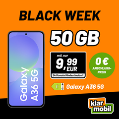 Samsung A36 (128GB) für 9,99€ mit 50 GB Vodafone 5G Allnet Flat für 9,99€/Monat