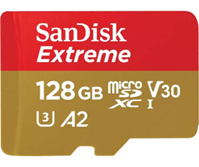 SanDisk Extreme microSDXC Speicherkarte (128 GB, A2, V30) für 13,95€ (Vergleich: 17,44€)