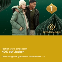 [nur noch heute] Galeria: 40% Rabatt auf Jacken, Mäntel und Westen