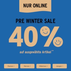 Ernsting´s Family: Pre-Winter Sale mit 40% Rabatt auf ausgewählte Artikel